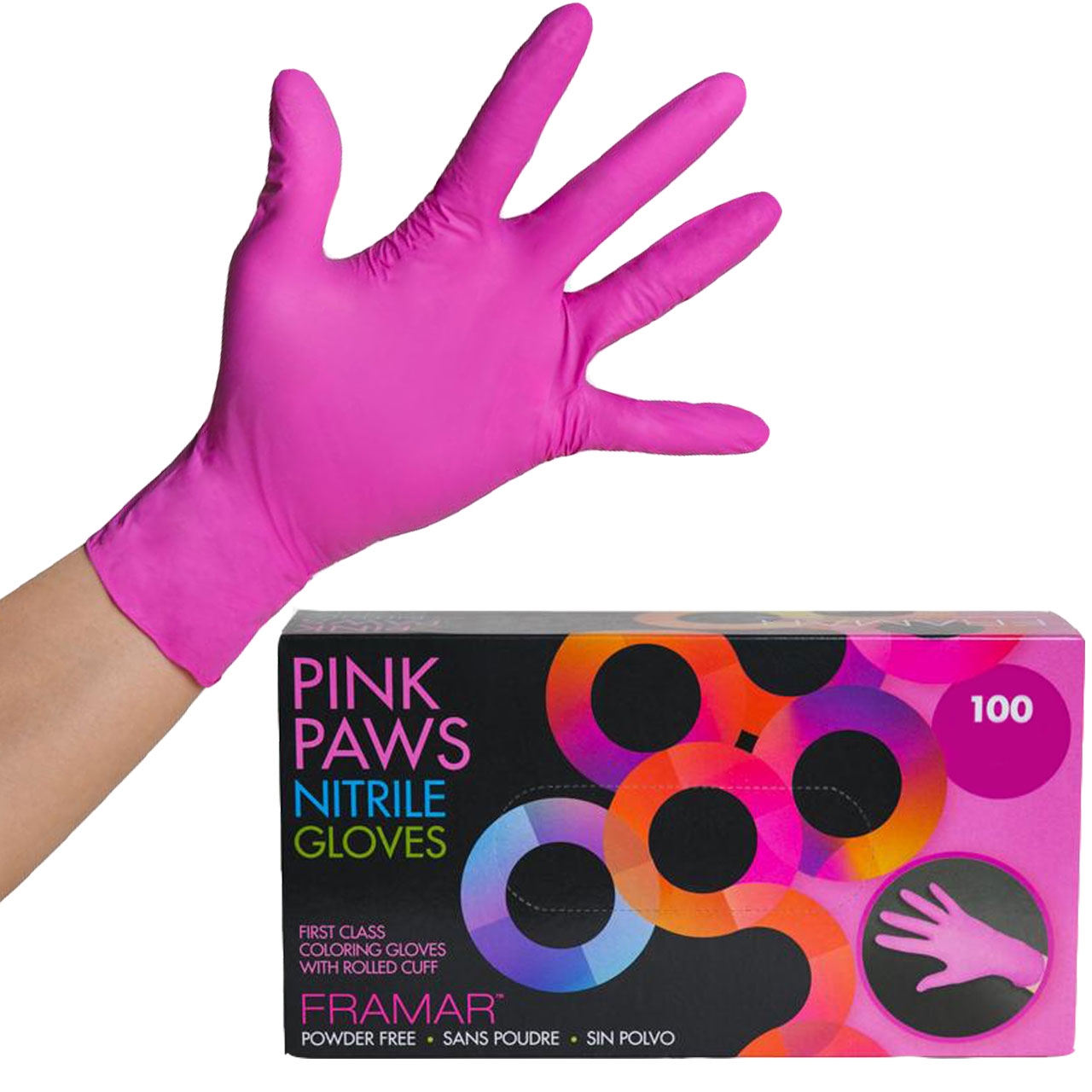 pink latex gloves medium